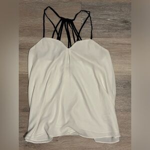 Strappy dressy white and black tank top Express M